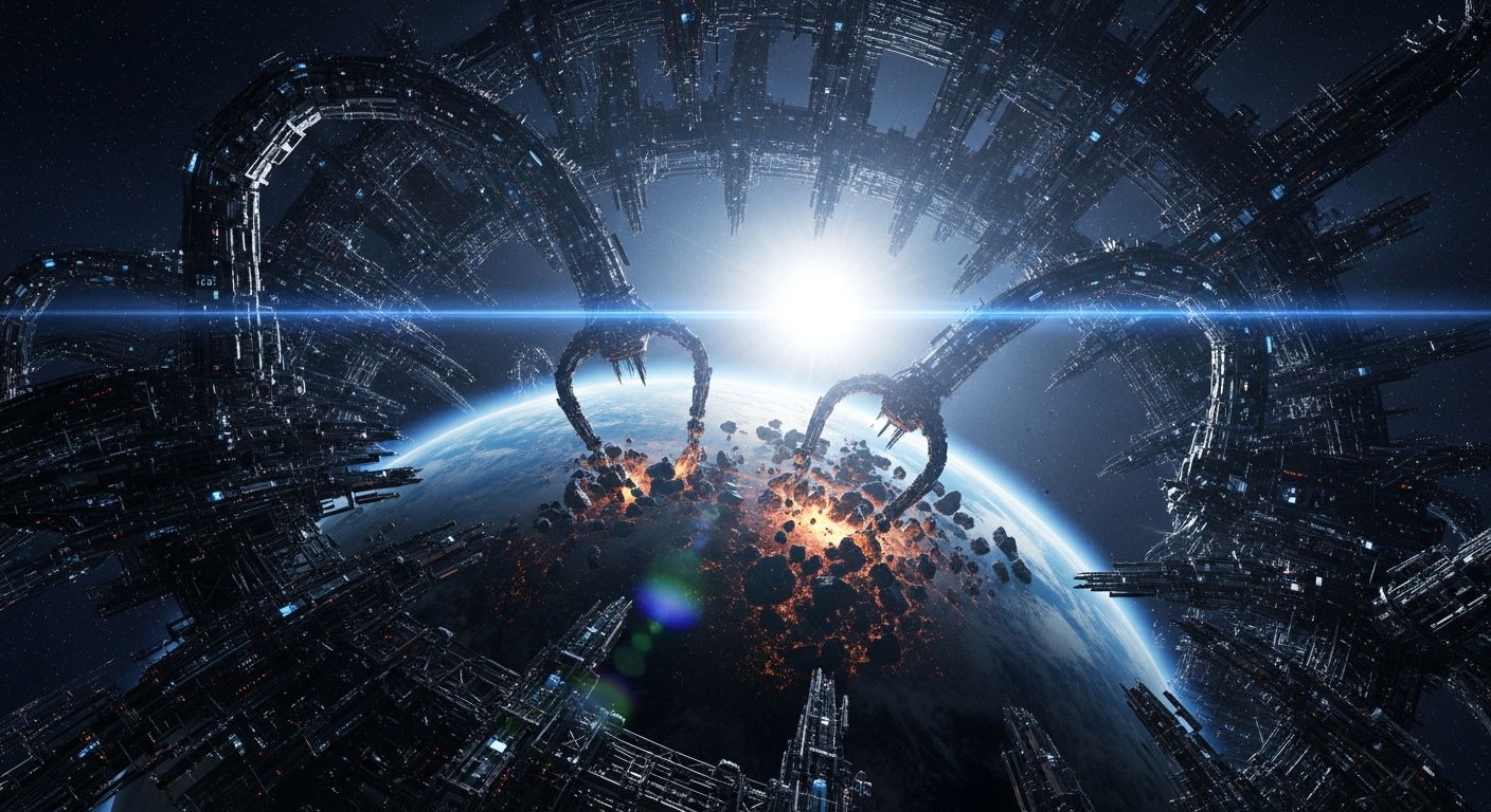 Celestial body consumed by machine